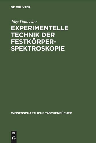 Experimentelle Technik der Festkörperspektroskopie