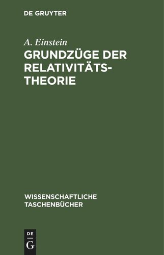 Grundzüge der Relativitätstheorie