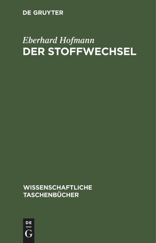 Der Stoffwechsel