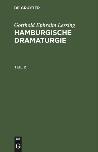 Hamburgische Dramaturgie: Teil 2