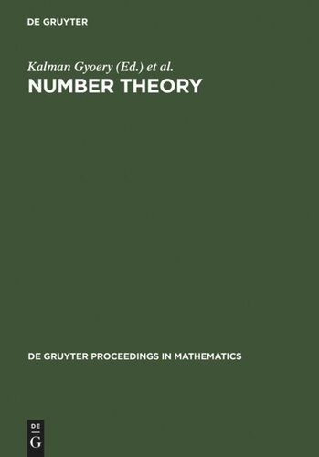 Number Theory: Diophantine, Computational and Algebraic Aspects. Proceedings of the International Conference held in Eger, Hungary, July 29-August 2, 1996