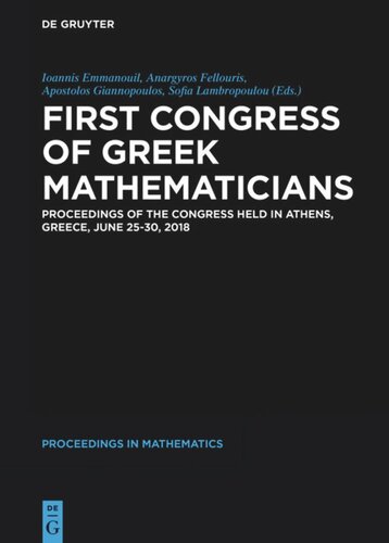 First Congress of Greek Mathematicians: Proceedings of the Congress held in Athens, Greece, June 25–30, 2018