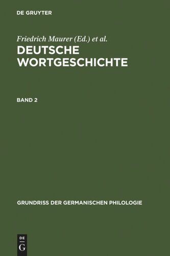 Deutsche Wortgeschichte: Band 2