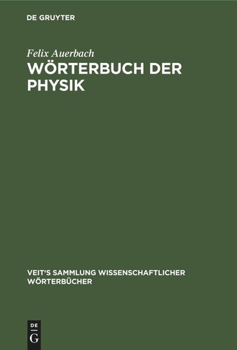 Wörterbuch der Physik