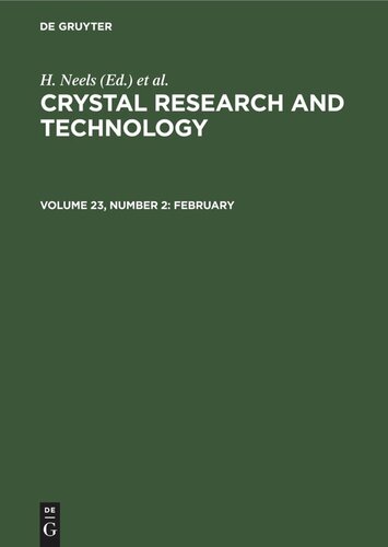 Crystal Research and Technology: Volume 23, Number 2 February