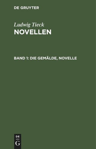 Novellen: Band 1 Die Gemälde, Novelle