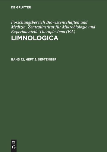 Limnologica: Band 12, Heft 2 September