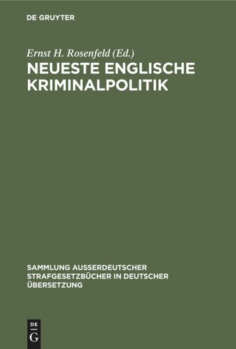 Neueste Englische Kriminalpolitik