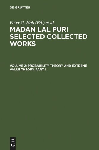Selected Collected Works: Volume 2 Probability Theory and Extreme Value Theory