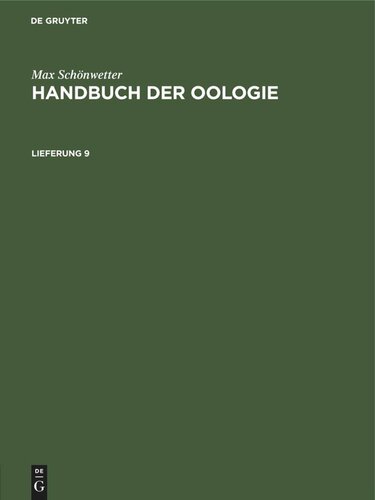 Handbuch der Oologie: Lieferung 9