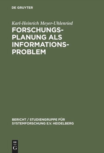 Forschungsplanung als Informationsproblem