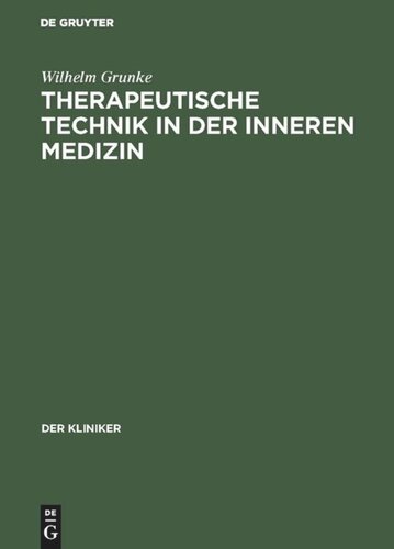 Therapeutische Technik in der inneren Medizin