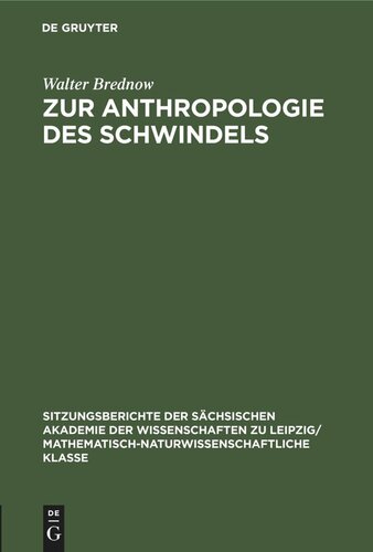 Zur Anthropologie des Schwindels
