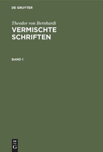 Vermischte Schriften: Band 1