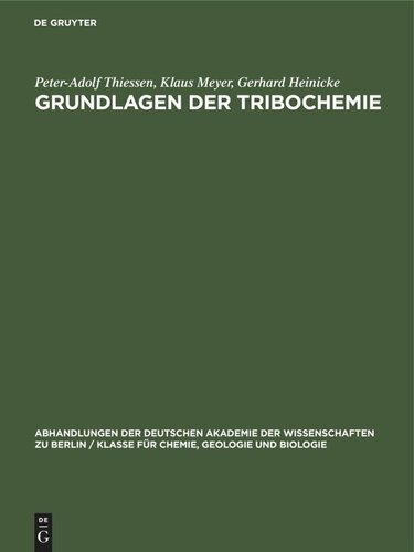 Grundlagen der Tribochemie