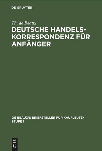 Deutsche Handelskorrespondenz für Anfänger