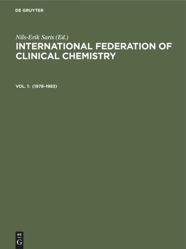 International Federation of Clinical Chemistry: Vol. 1 1978–1983