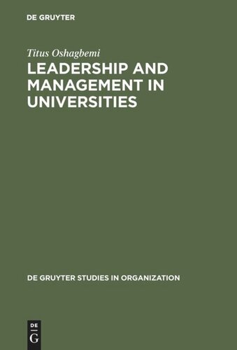 Leadership and Management in Universities: Britain and Nigeria