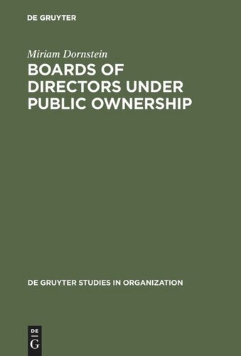 Boards of Directors under Public Ownership: A Comparative Perspective
