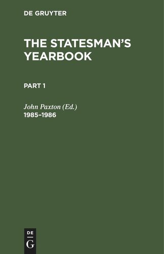The Statesman's Yearbook: 1985–1986