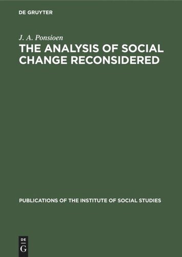 The analysis of social change reconsidered: A sociological study