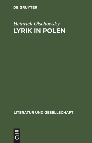 Lyrik in Polen: Strukturen und Traditionen im 20. Jahrhundert