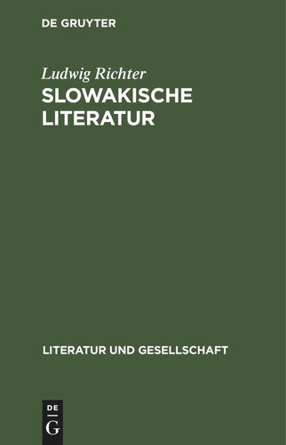 Slowakische Literatur: Entwicklungstrends vom Vormärz bis zur Gegenwart
