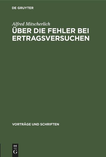 Über die Fehler bei Ertragsversuchen