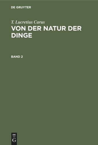 Von der Natur der Dinge: Band 2
