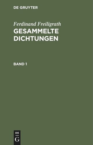 Gesammelte Dichtungen: Band 1
