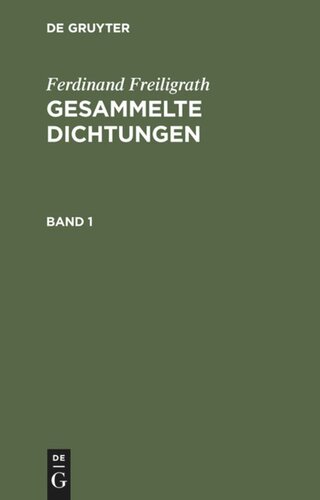 Gesammelte Dichtungen: Band 1