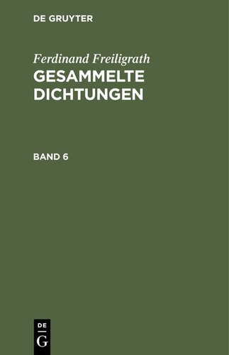 Gesammelte Dichtungen: Band 6