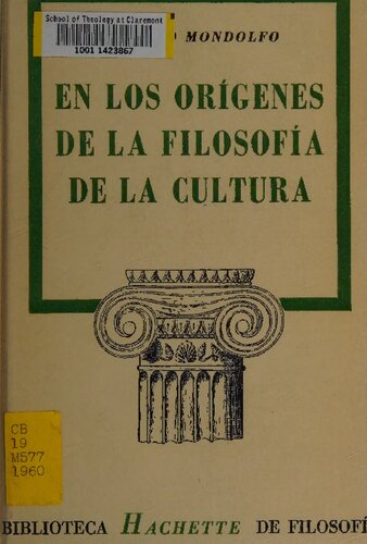 En los origenes de la filosofia de la cultura