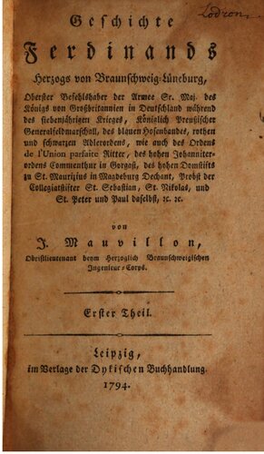 Geschichte Ferdinands Herzogs von Braunschweig-Lüneburg