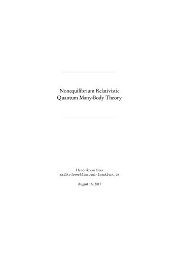 Nonequilibrium Relativistic Quantum Many-Body Theory