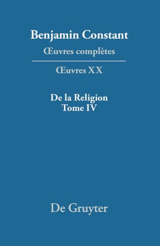 Œuvres complètes: XX De la Religion, considérée dans sa source, ses formes et ses développements, Tome IV