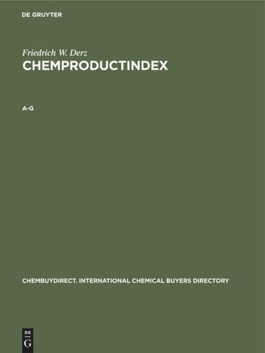 ChemPRODUCTindex: A-G