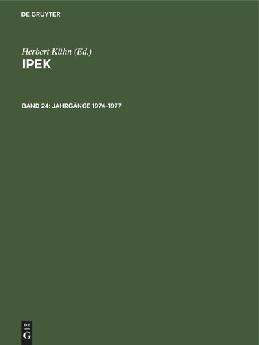 IPEK: Band 24 Jahrgänge 1974–1977