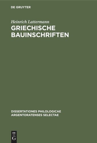 Griechische Bauinschriften