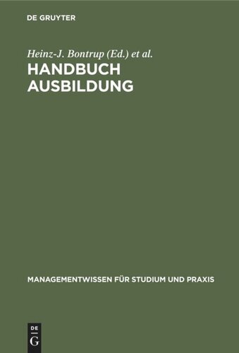 Handbuch Ausbildung: Berufsausbildung im dualen System