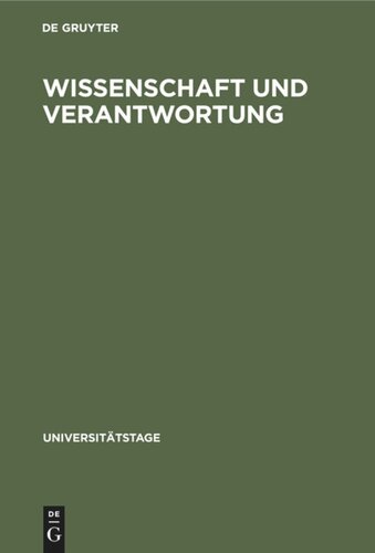 Wissenschaft und Verantwortung