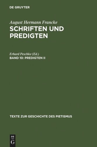 Schriften und Predigten: Band 10 Predigten II