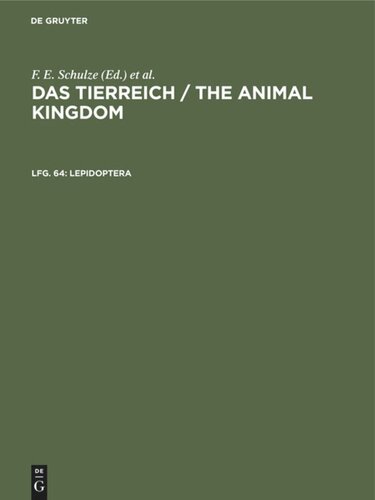 Das Tierreich / The Animal Kingdom. Lfg. 64 Lepidoptera: Baroniidae, Teinopalpidae, Parnassiidae pars 1