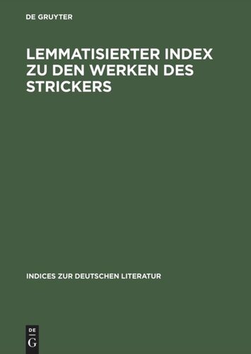 Lemmatisierter Index zu den Werken des Strickers