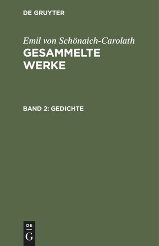 Gesammelte Werke: Band 2 Gedichte