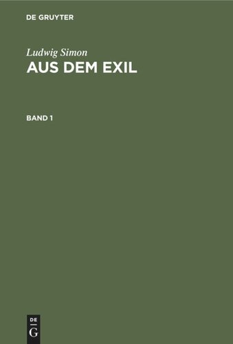 Aus dem Exil: Band 1