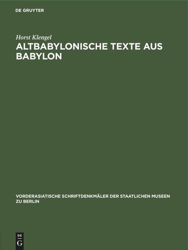 Altbabylonische Texte aus Babylon