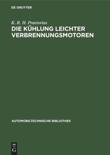 Die Kühlung leichter Verbrennungsmotoren