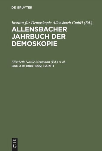 Allensbacher Jahrbuch der Demoskopie: Band 9 1984–1992
