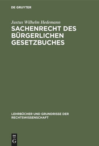 Sachenrecht des Bürgerlichen Gesetzbuches
